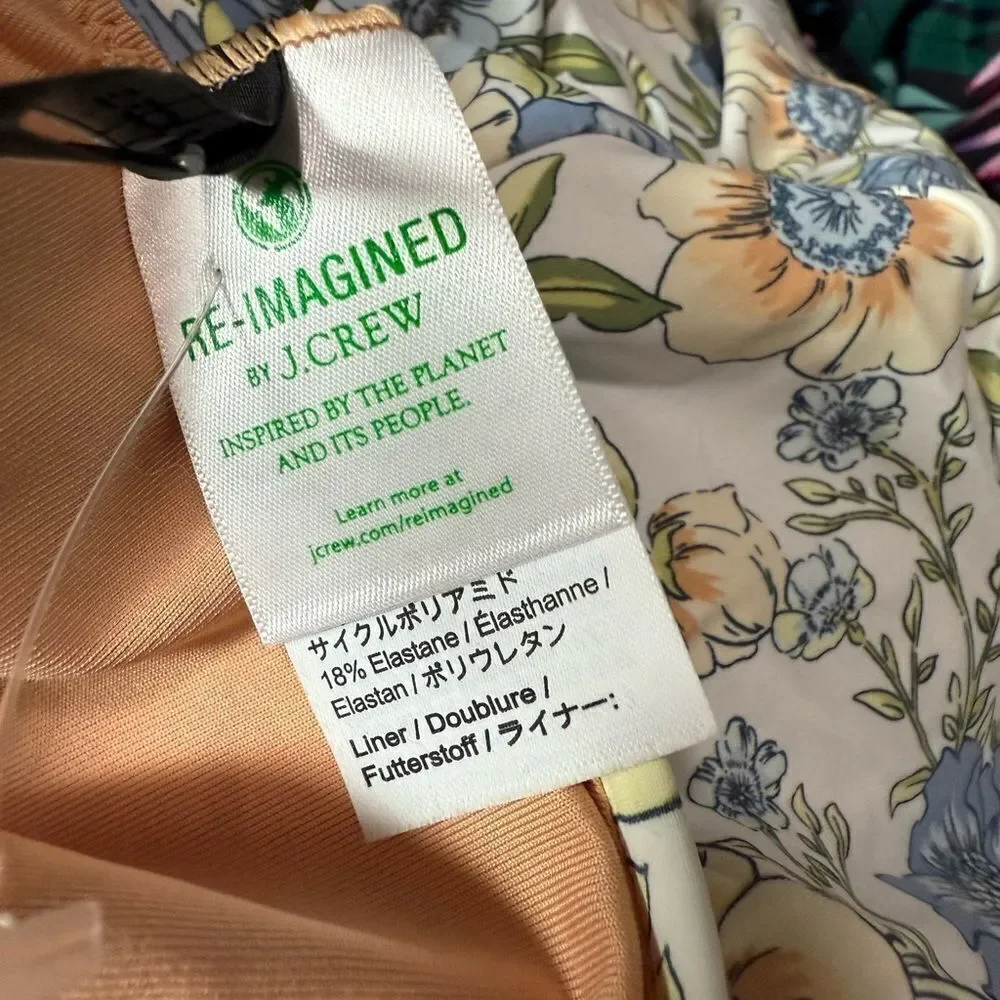 J. Crew Floral White & Blue One Piece Swimsuit
